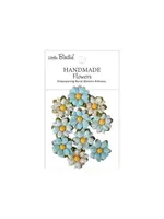 Handmade Printed Paper Flowers Cordelia Blue Symphony (6x9pcs) (CR110148)
