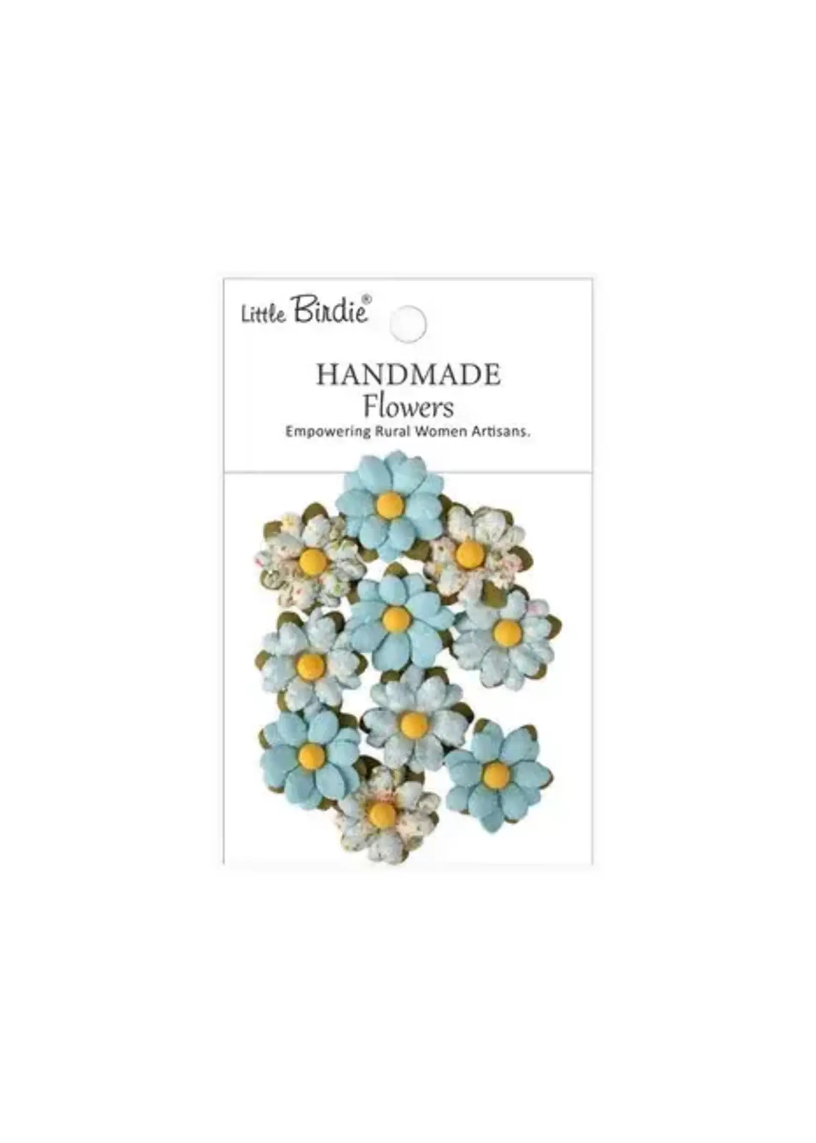 Handmade Printed Paper Flowers Cordelia Blue Symphony (6x9pcs) (CR110148)
