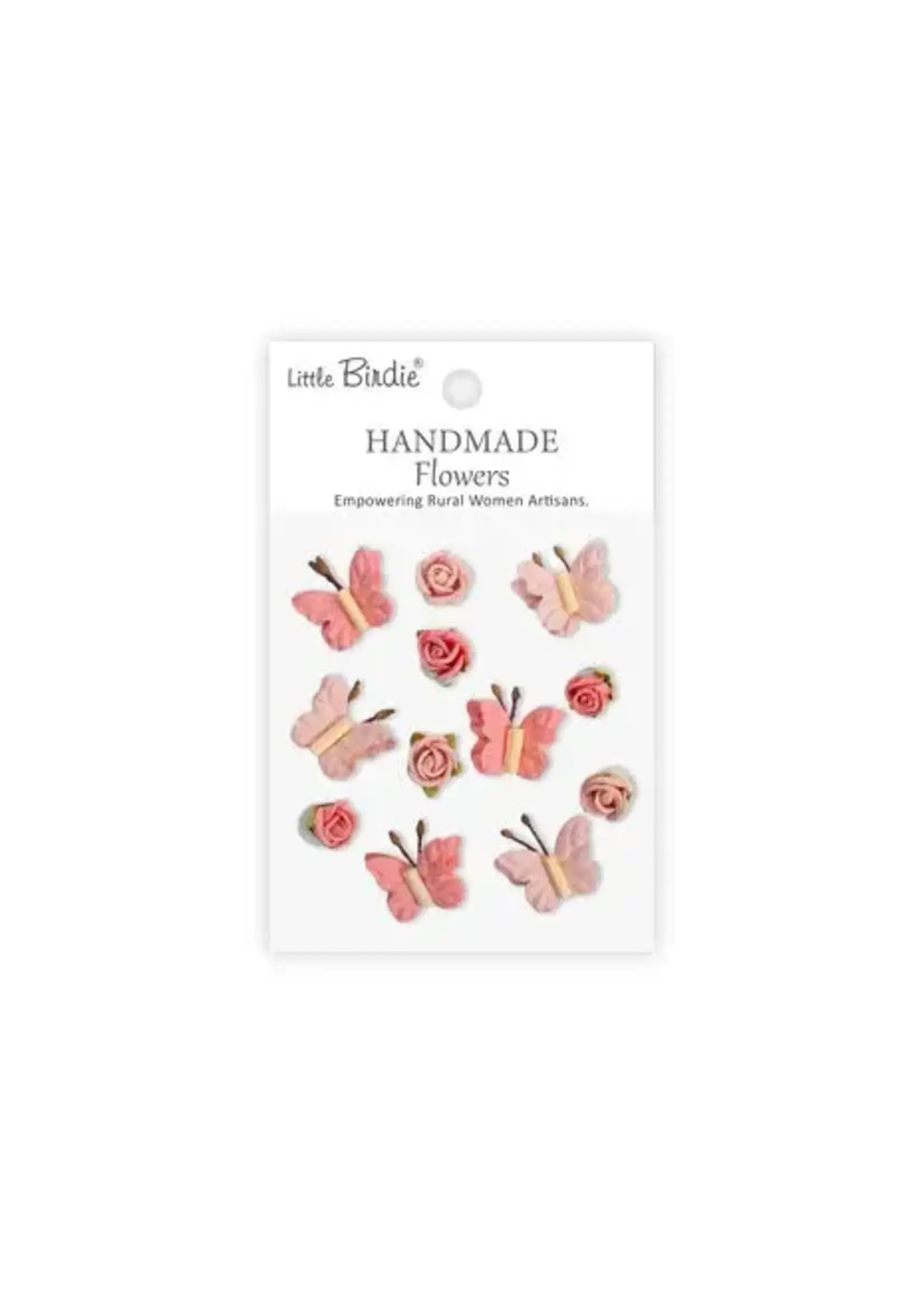 Handmade Flowers Roses & Butterflies Pink Passion (6x12pcs) (CR103308)