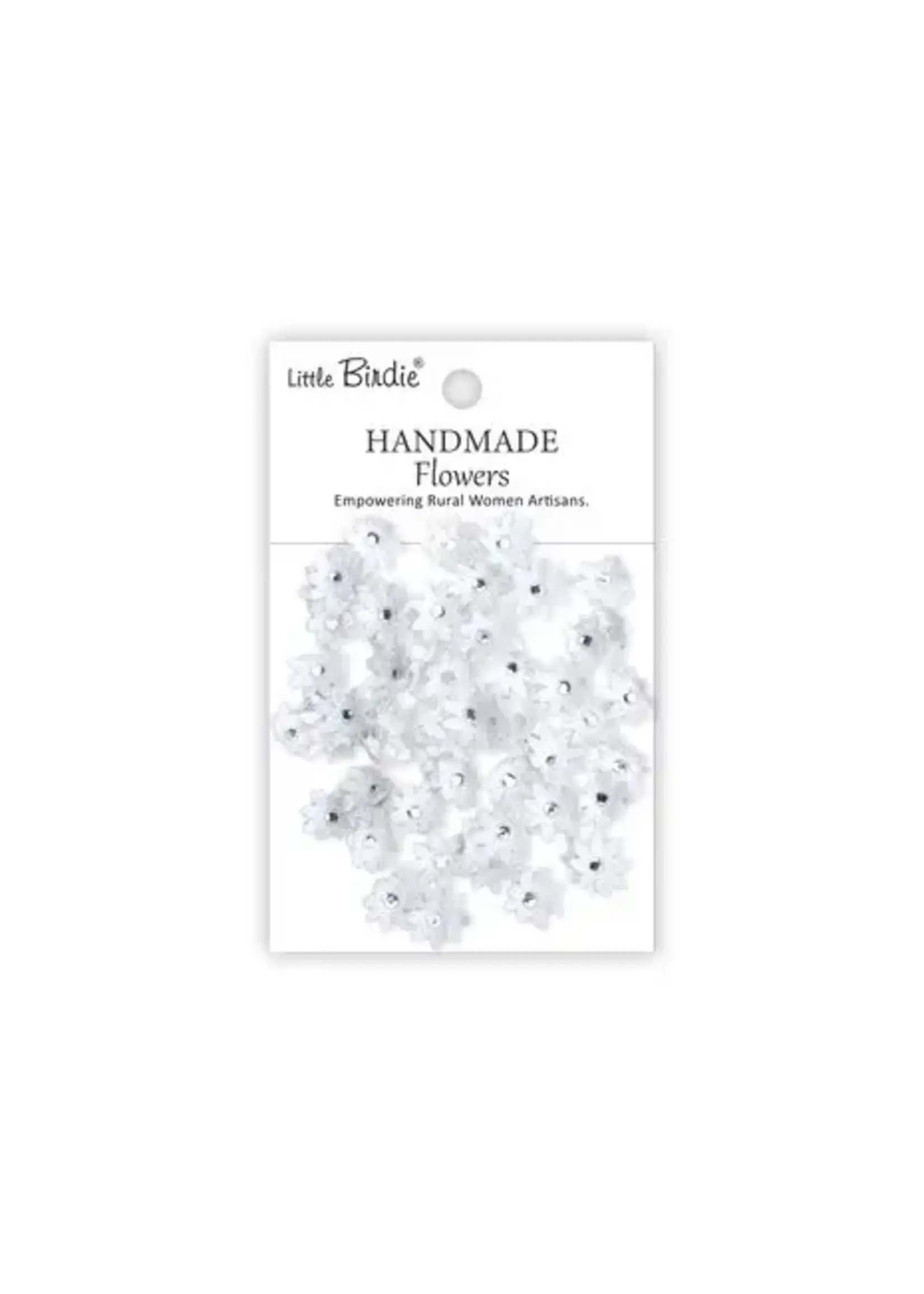 Handmade Flowers Micro Jewlled Florettes Frosty White (6x60pcs) (CR109988)