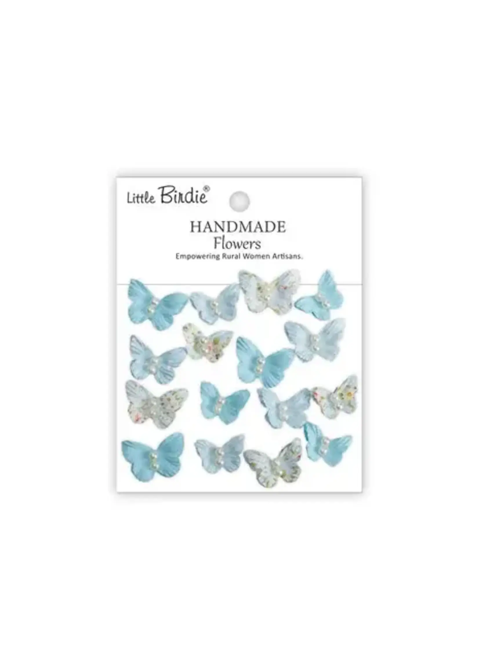Handmade Butterflies Pearly Flutter Blue Symphony (6 packs x 16pcs) (CR110291)