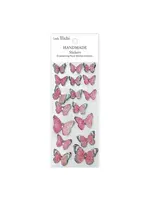 Handmade Stickers Jewel Butterfly Pink (6 packs x 17pcs) (CR92911)