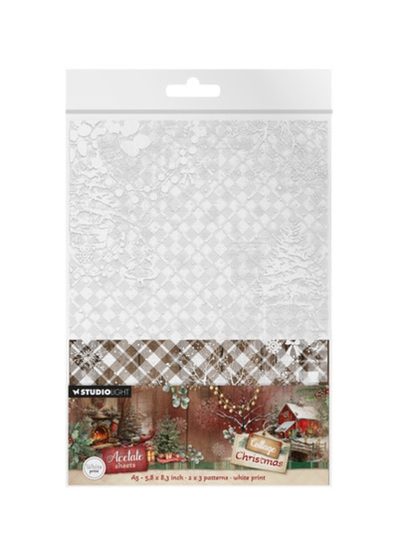 SL-CC-ACS23 - StudioLight Acetaatvellen – Plaid and Snow Cottage Christmas nr. 23