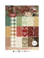 SL-CC-PPP487 - StudioLight Patroonpapierblok – Pattern Cottage Christmas nr. 487