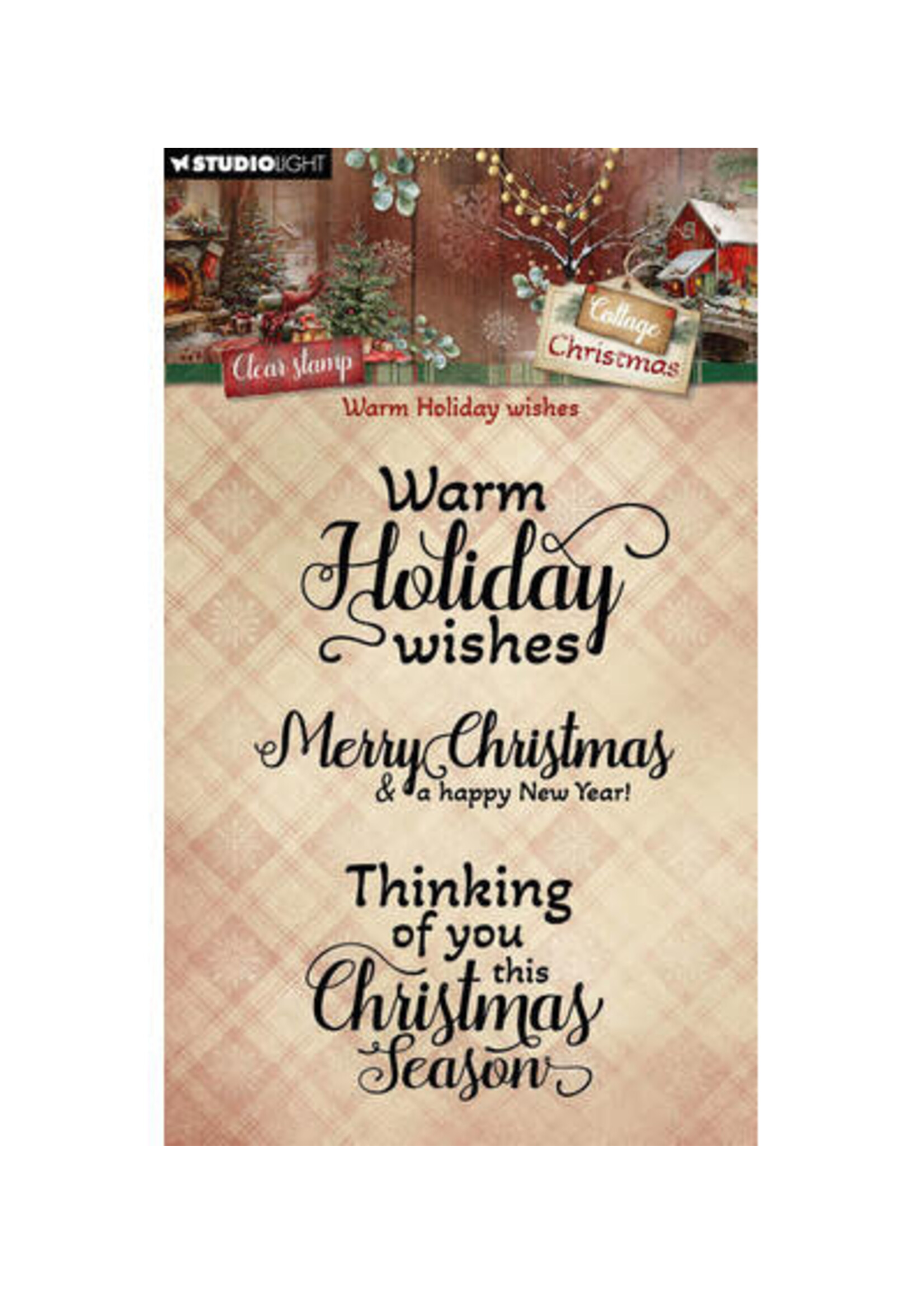 SL-CC-STAMP958 - StudioLight Clear Stamps – Warm Holiday Wishes Cottage Christmas nr. 958