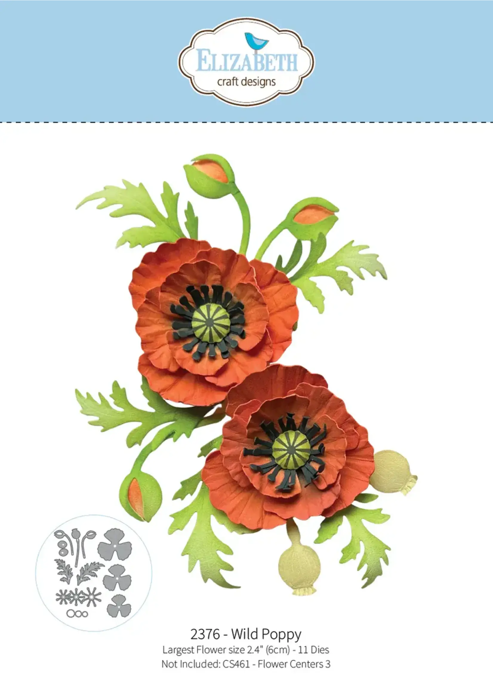 Wilde papaver Papieren bloemenSKU: 2376