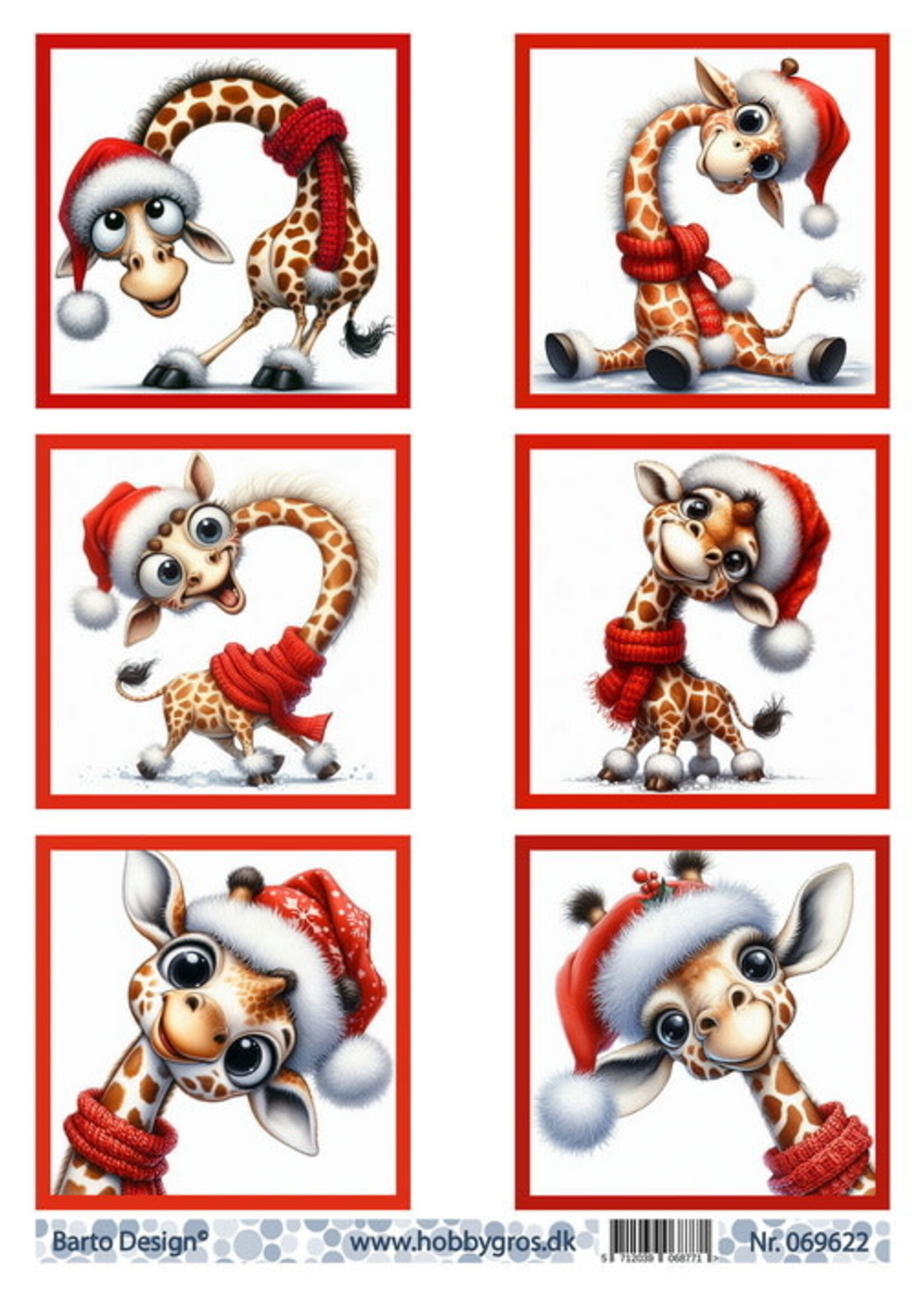 knipvel A4 Barto Design kerst giraf leverbaar vanaf  circa 20 aug