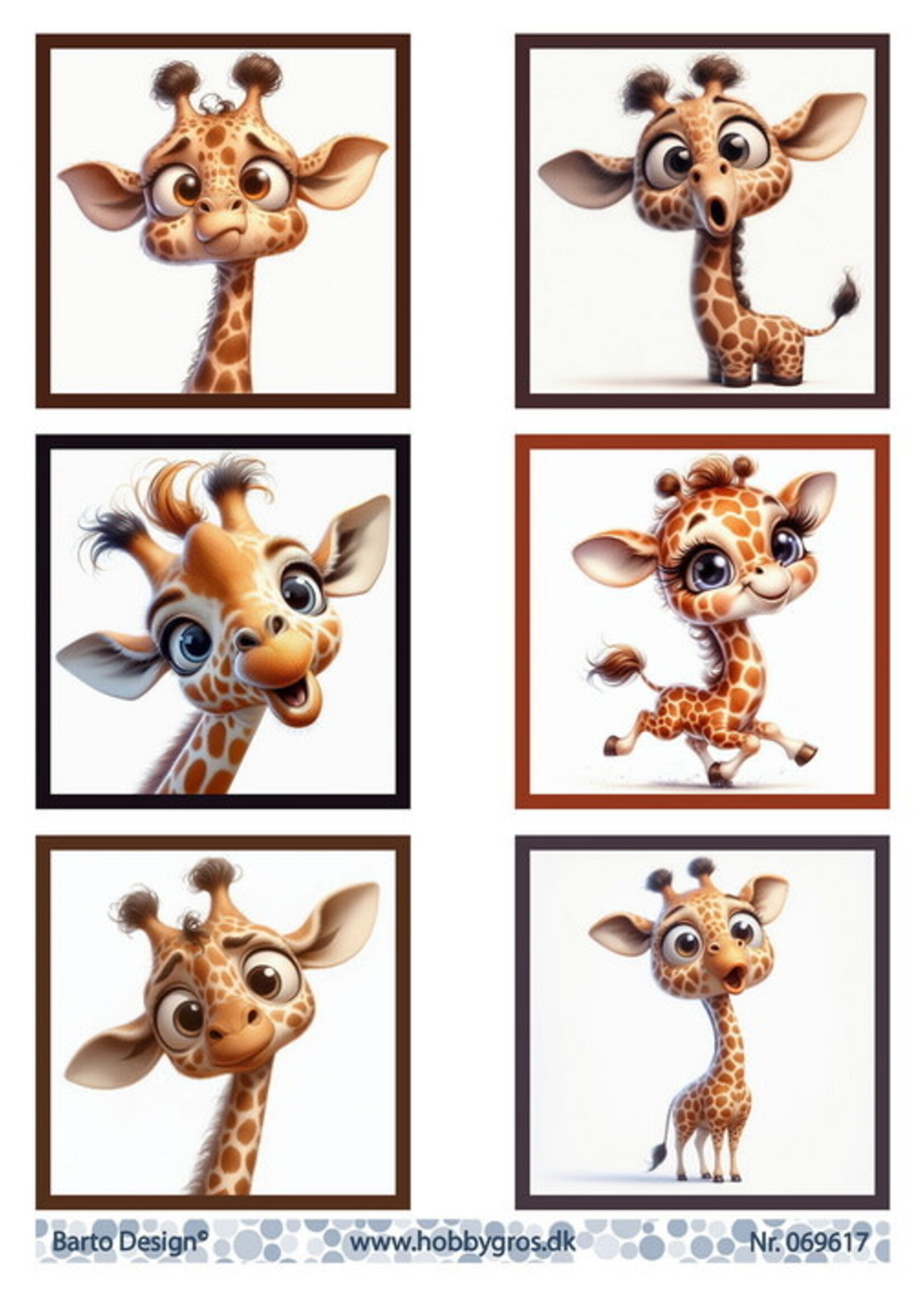 knipvel A4 Barto Design girafjes