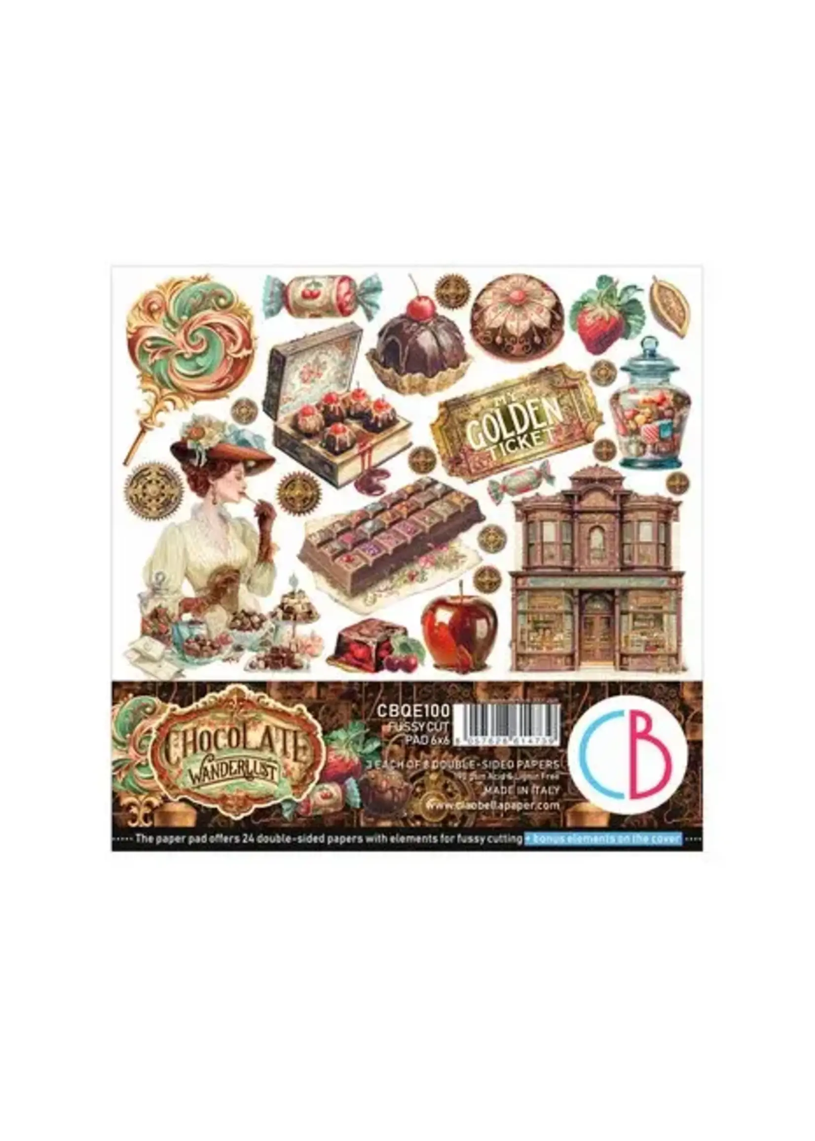 The Chocolate Factory 6x6 Inch Fussy Cut Pad (24pcs) (CBQE100)