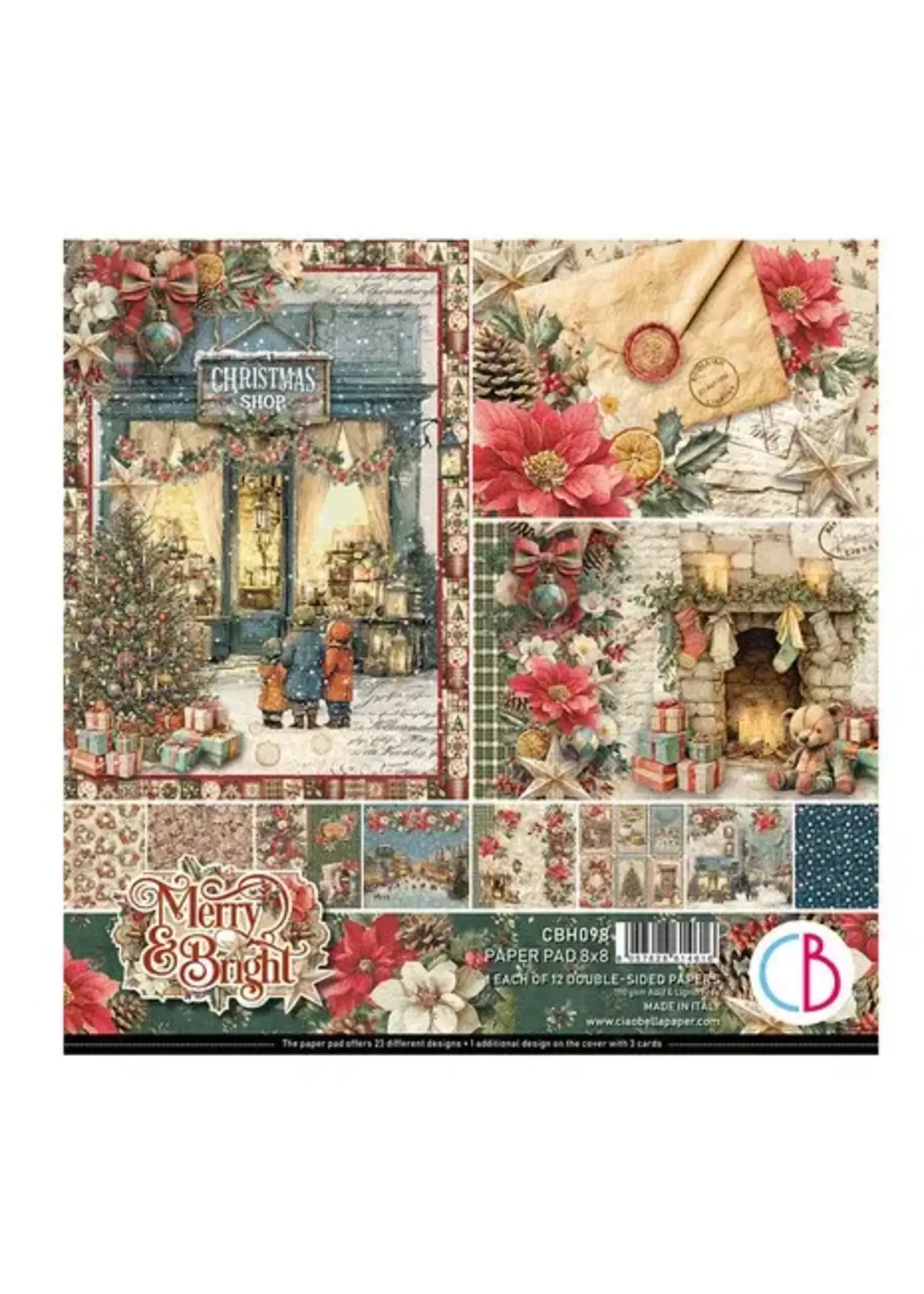 Merry & Bright 8x8 Inch Paper Pad (12pcs) (CBH098)