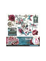 Bohemian Burgundy 6x6 Inch Fussy Cut Pad (24pcs) (CBQE099)
