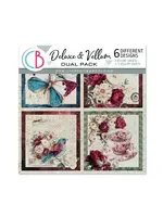 Bohemian Burgundy 6x6 Inch Deluxe Paper Silver & Vellum Dual Pack Mixed (6pcs) (CBXQ012)