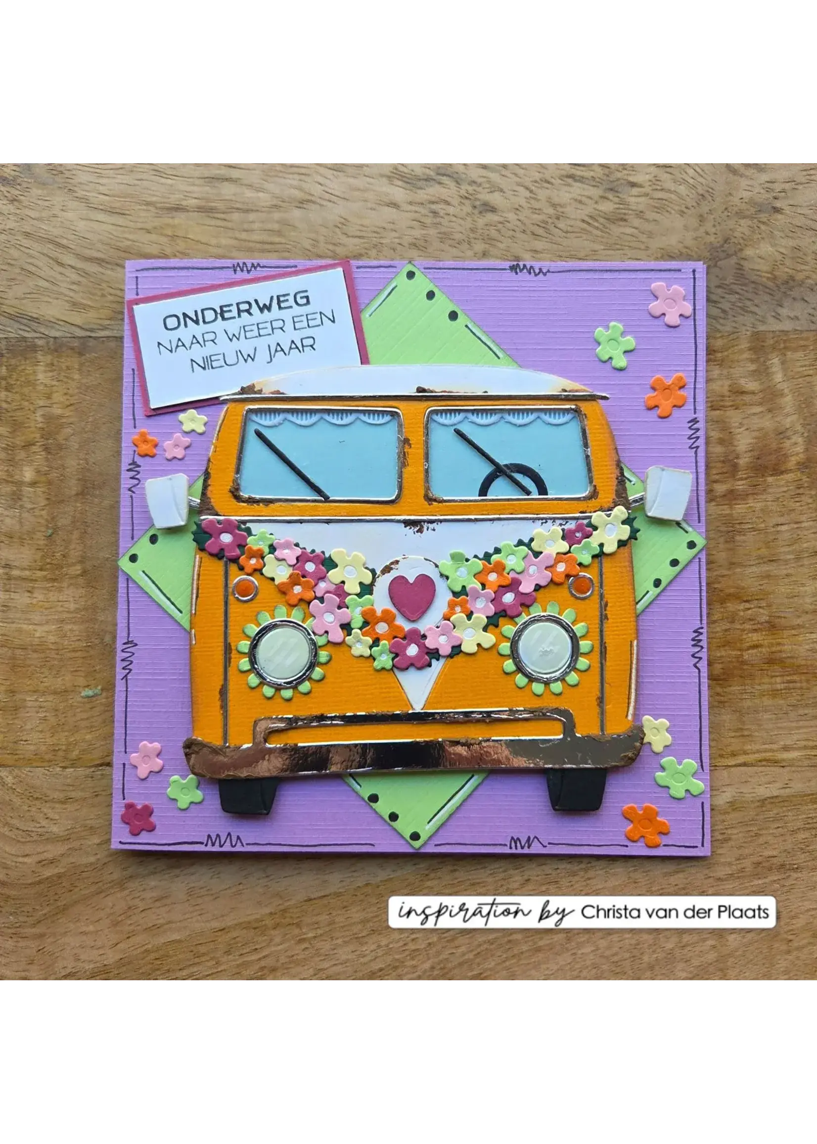 Vaessen Creative • Snij- en Embossingmallen by Carla Creates Hippie Bus 21st. Vaessen Creative CAR0602