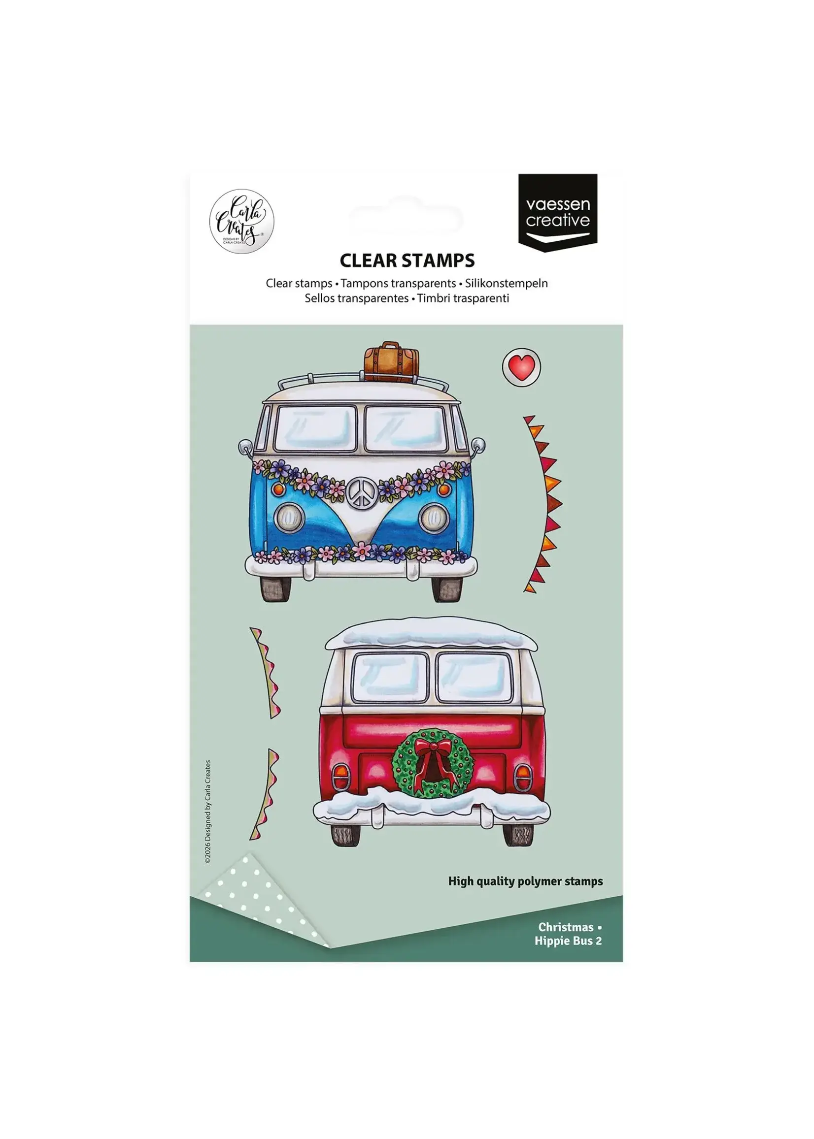 Vaessen Creative • Clear Stamps by Carla Creates Christmas Hippie Bus 2 13st. Vaessen Creative CAR0609