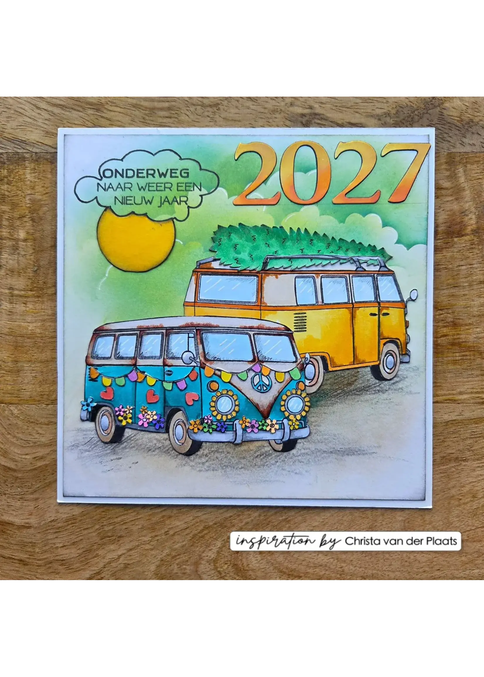 Vaessen Creative • Clear Stamps by Carla Creates Christmas Hippie Bus 1 18st. Vaessen Creative CAR0608
