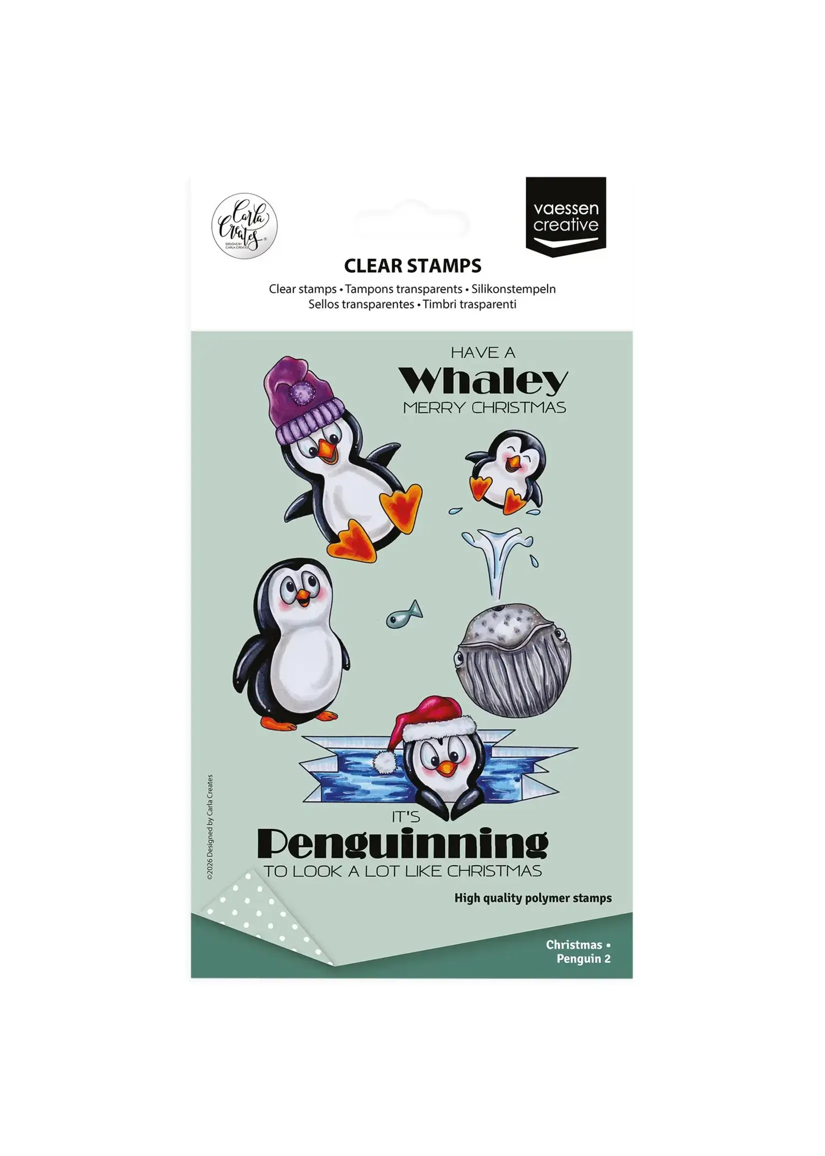 Vaessen Creative • Clear Stamps by Carla Creates Christmas Penguin 2 13st. Vaessen Creative CAR0607
