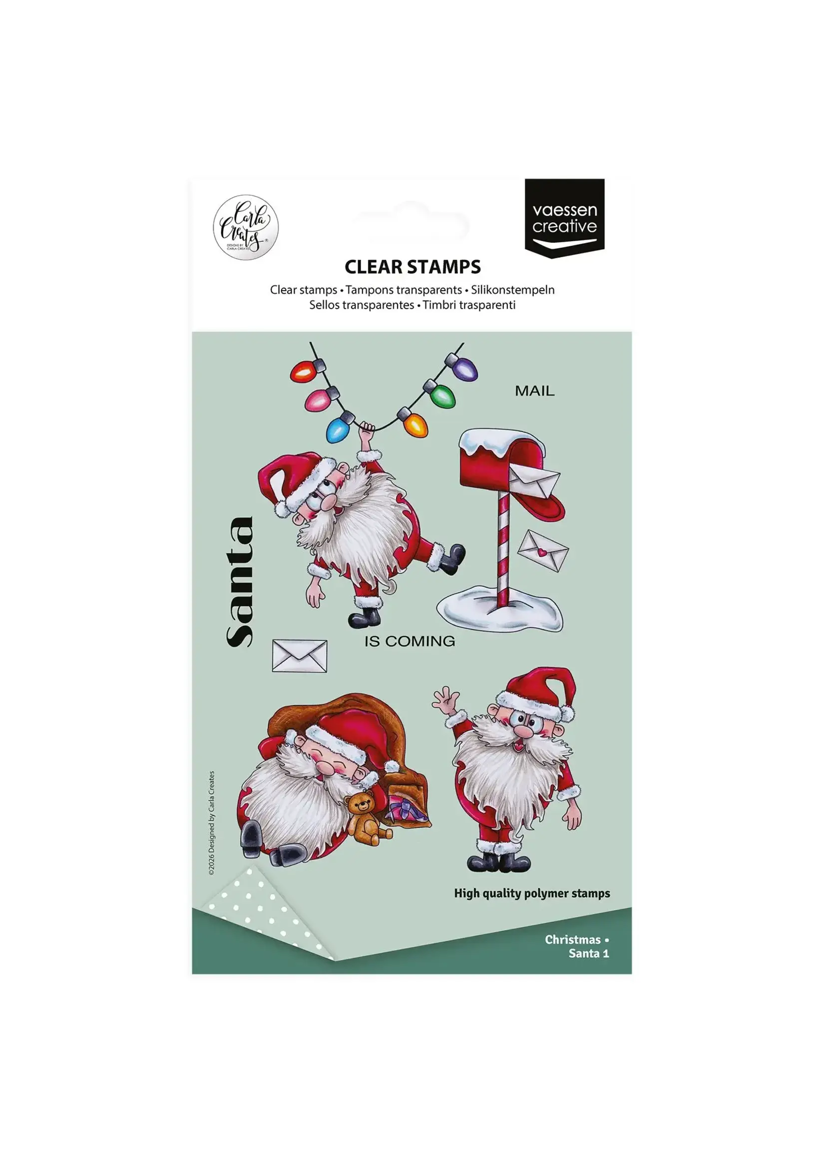 Vaessen Creative • Clear Stamps by Carla Creates Christmas Santa 1 11st. Vaessen Creative CAR0604