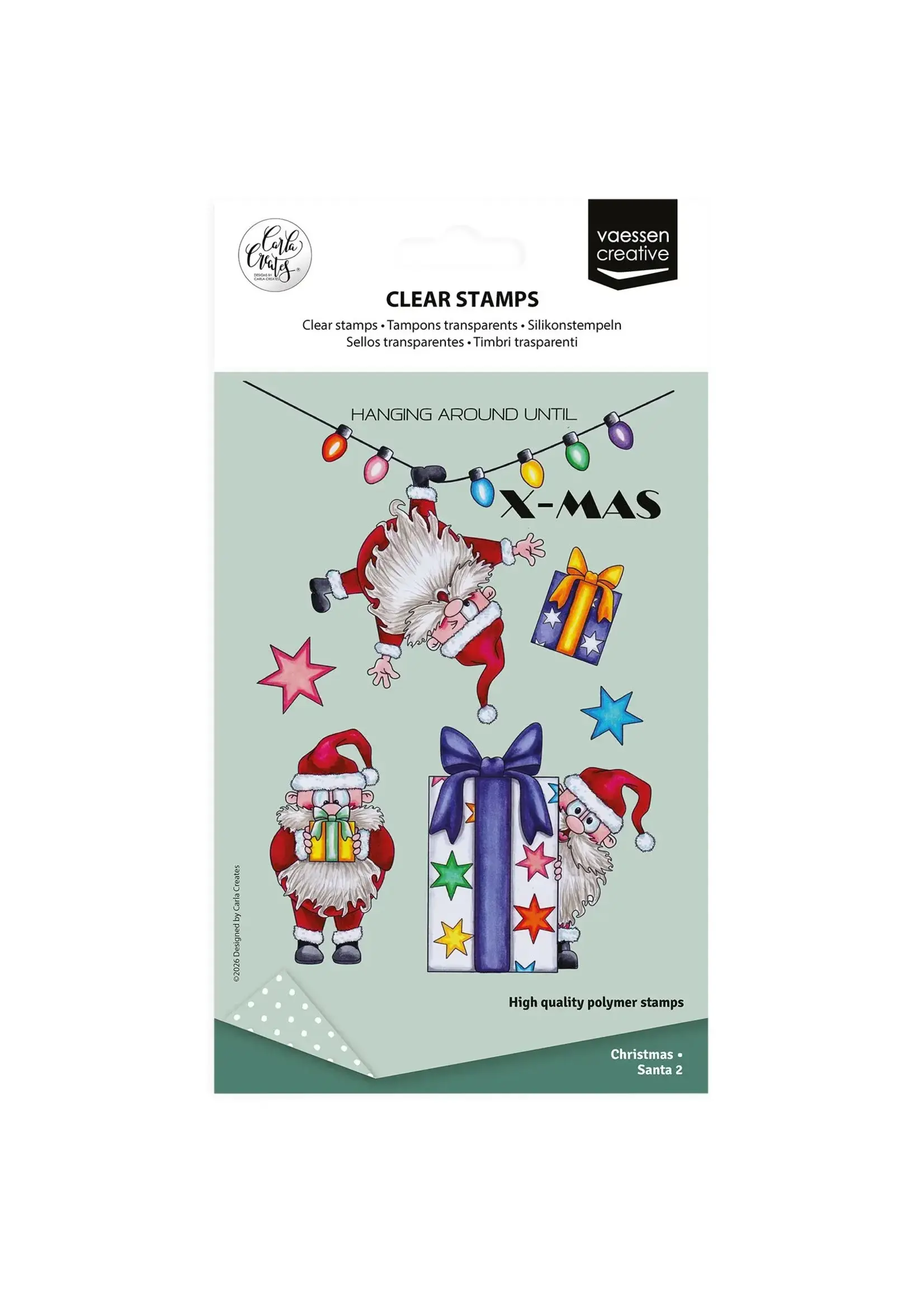 Vaessen Creative • Clear Stamps by Carla Creates Christmas Santa 2 10st. Vaessen Creative CAR0605