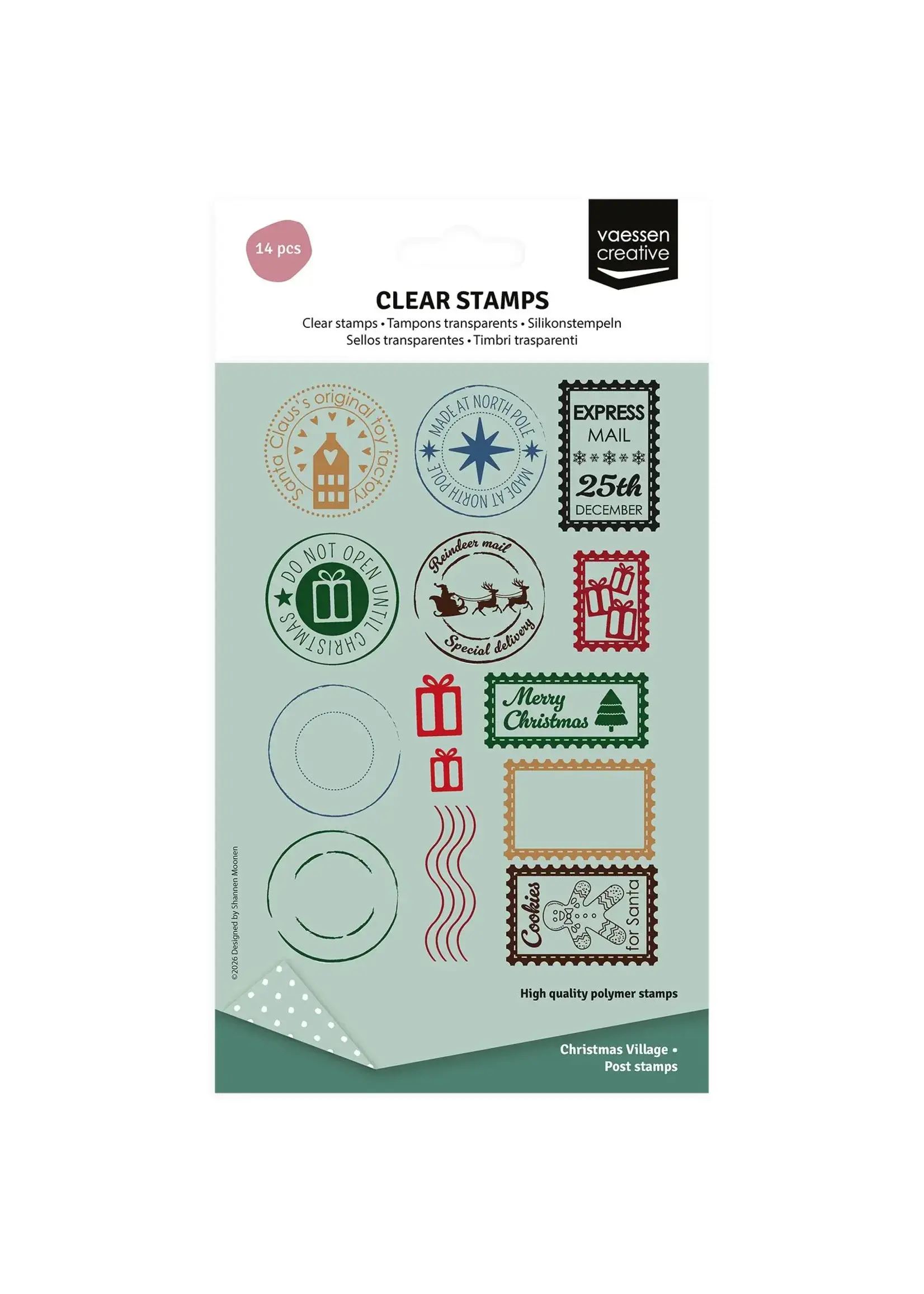 Vaessen Creative • Clear Stamps Set Postzegels A6 14st. Vaessen Creative 3625-0619