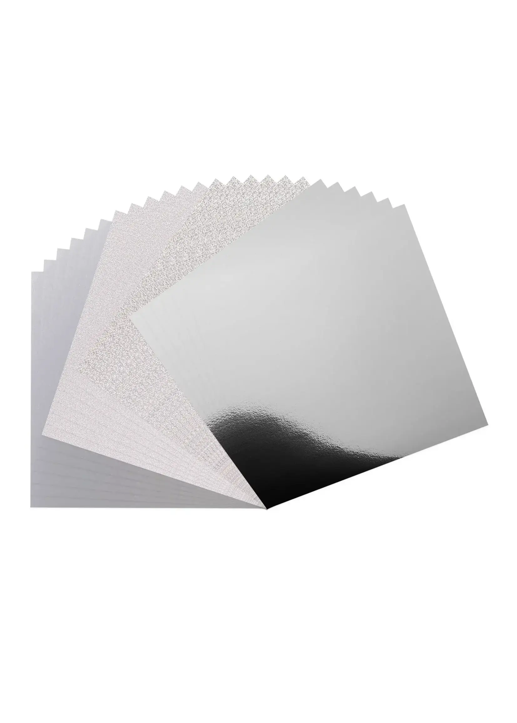 Vaessen Creative • Cardstock Papier 250g Textuur 30,5x30,5cm Luxury Silver 24x Vaessen Creative 2932-007