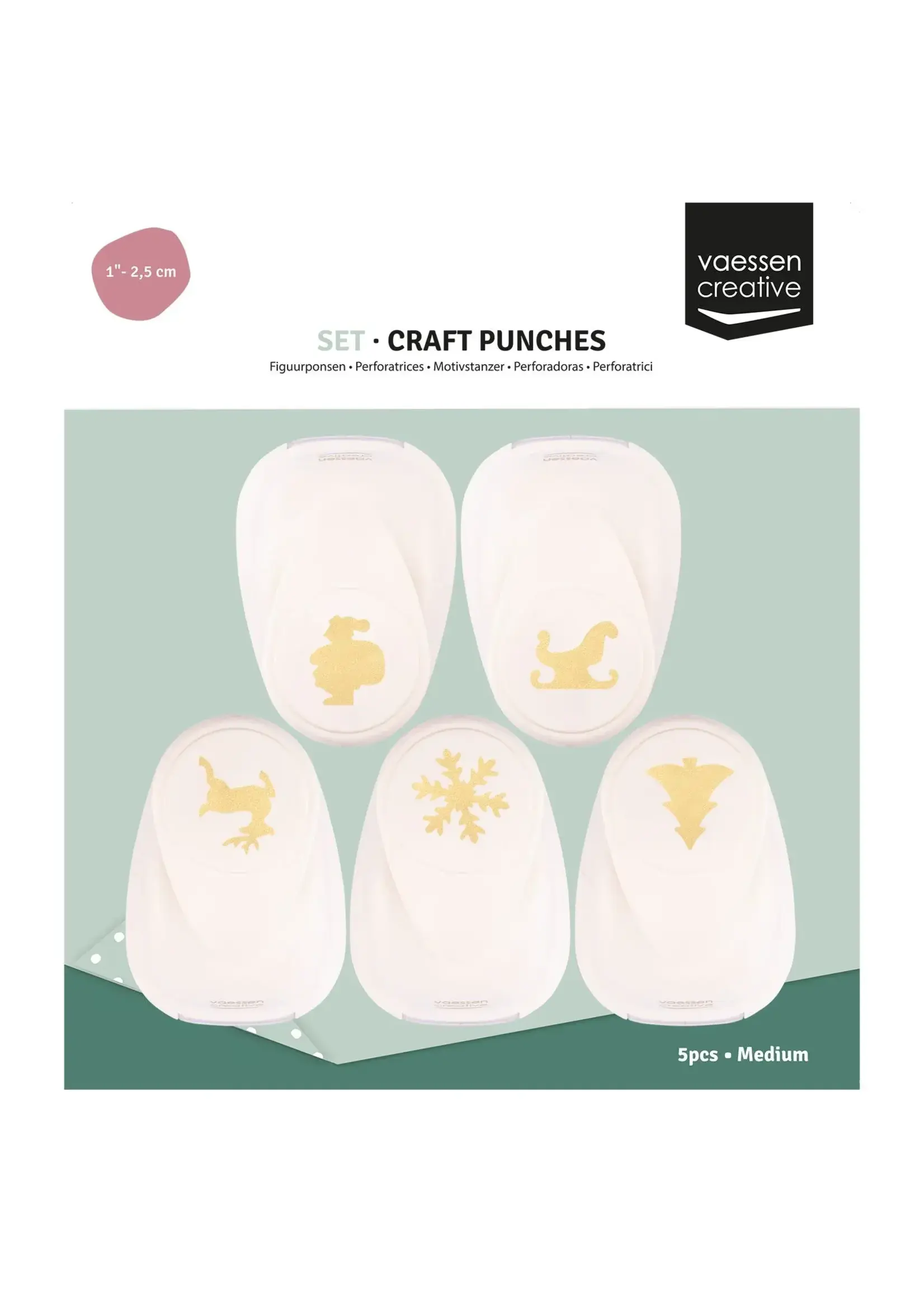 Vaessen Creative • Figuurpons Set Ho Ho Ho Medium 5st. Vaessen Creative 2137-503