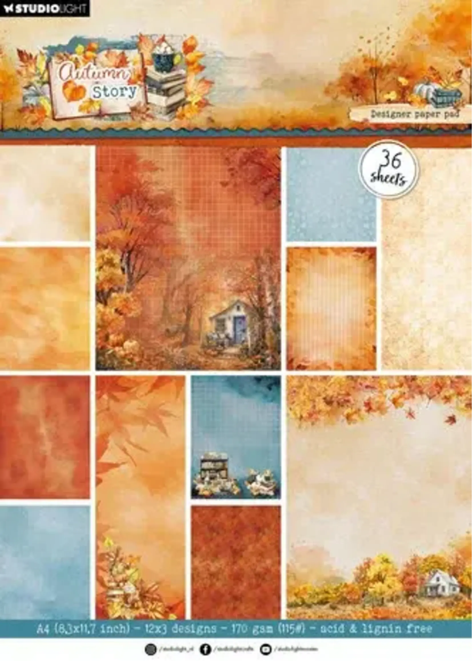 Autumn Story A4 Designer Paper Pad Background (SL-AS-DPP500)