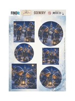 BBSC10143 - Scenery Push Out – Blue Christmas Elfs 1