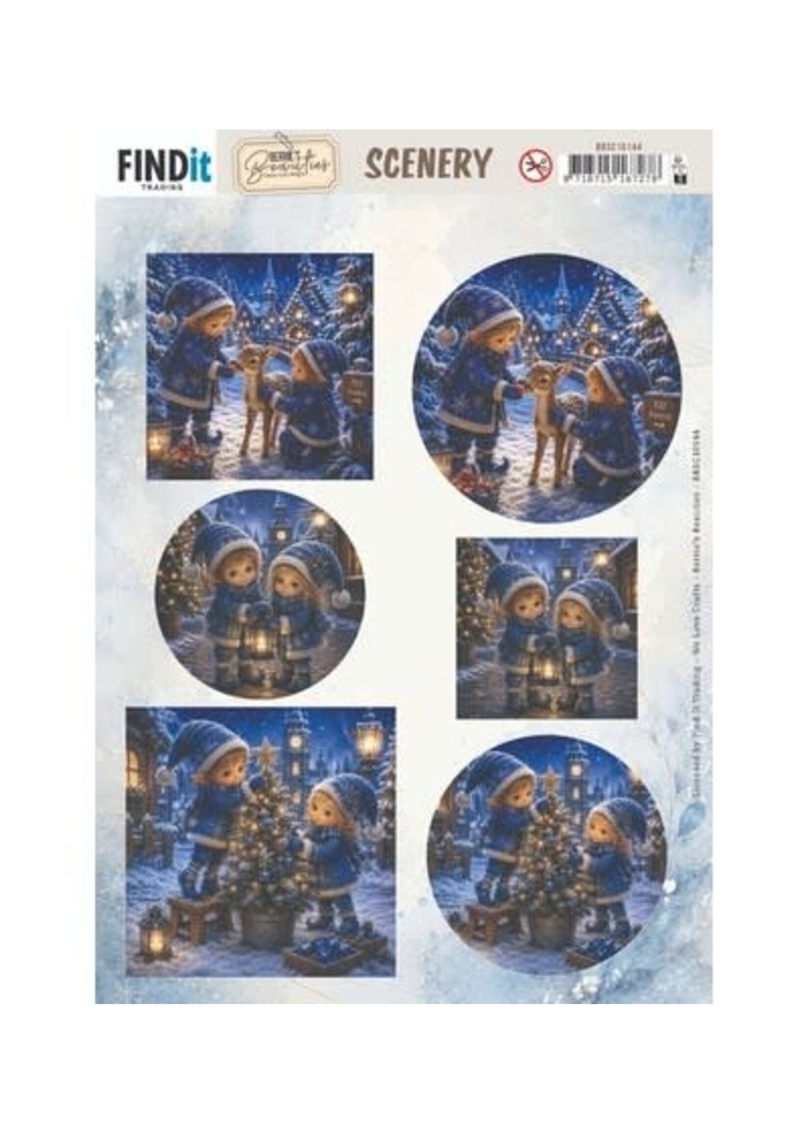 BBSC10144 - Scenery Push Out – Blue Christmas Elfs 2