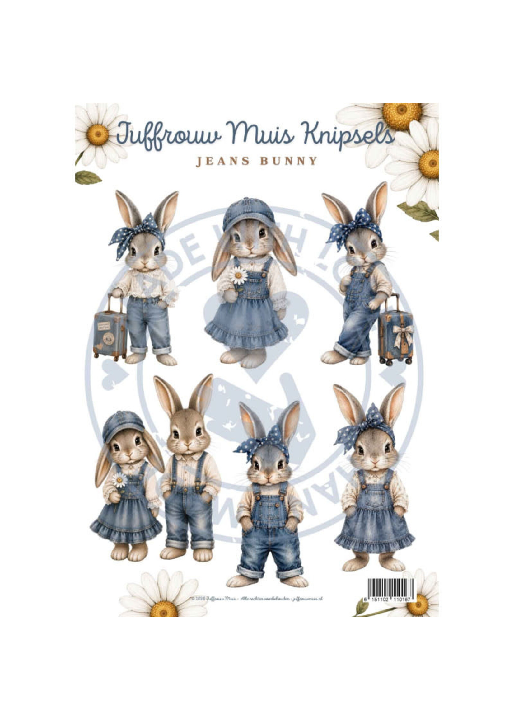 Juffrouw Muis Knipsel - Jeans Bunny