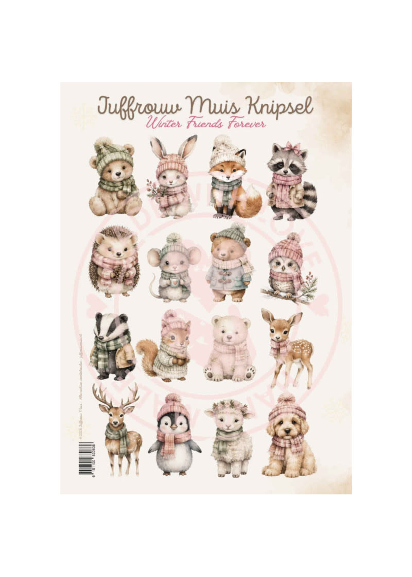 Juffrouw Muis Knipsel - Winter Friends Forever