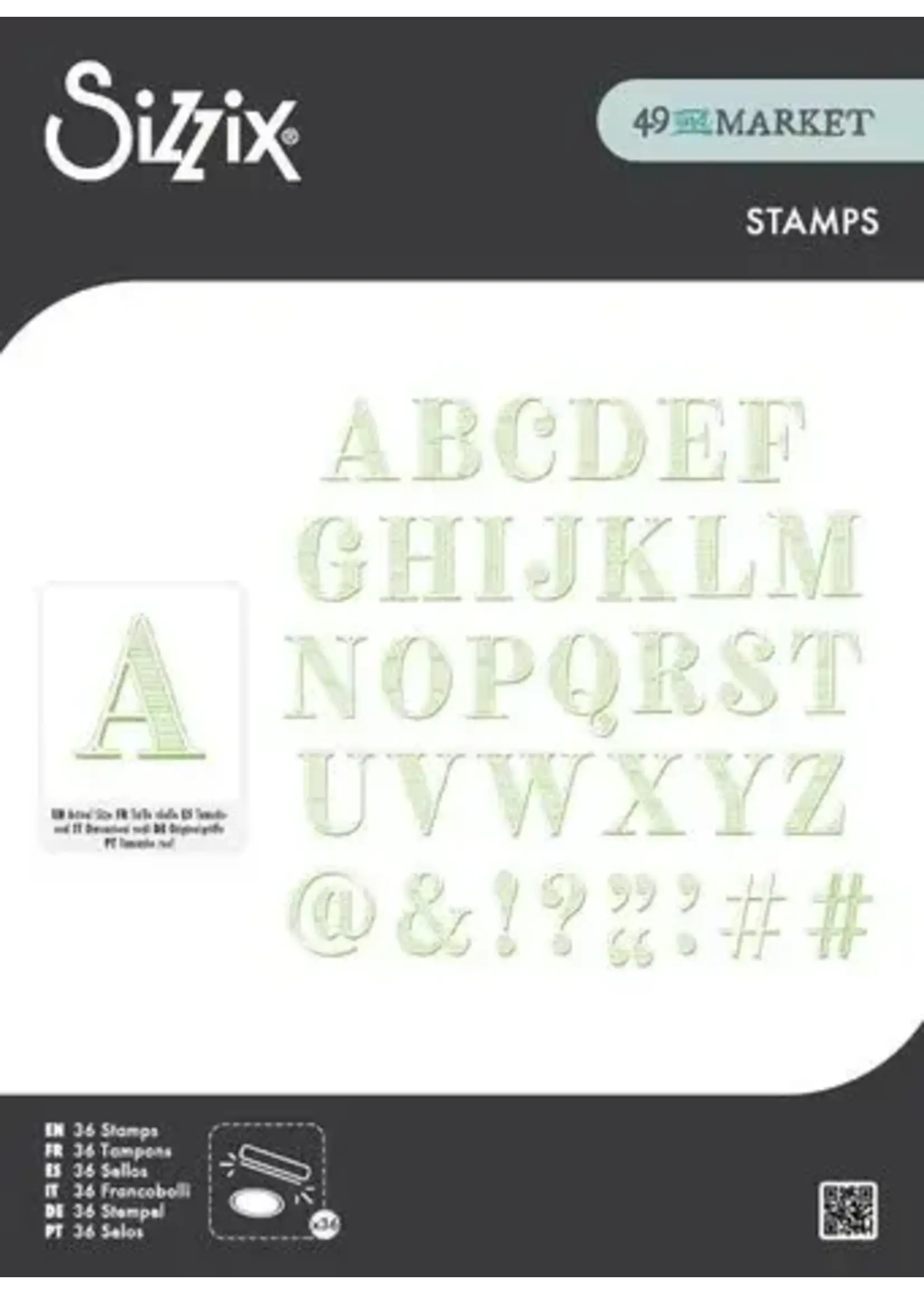 Clear Stamps Set Textured Alphabet (36pcs) by 49 & Market (667184)