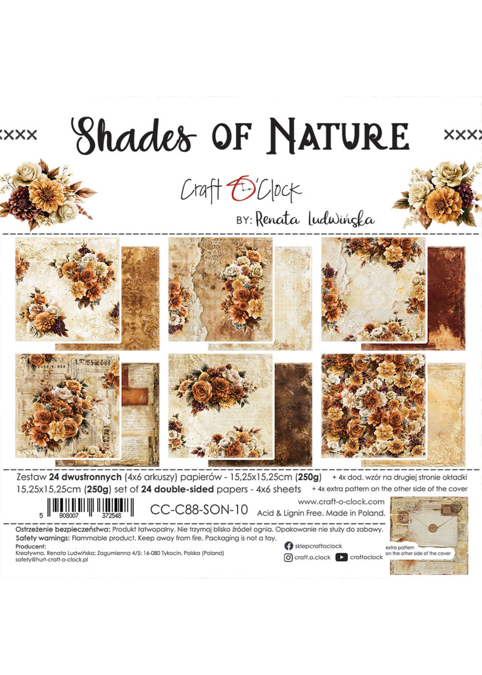 SHADES OF NATURE - een set papieren van 15,25x15,25cm