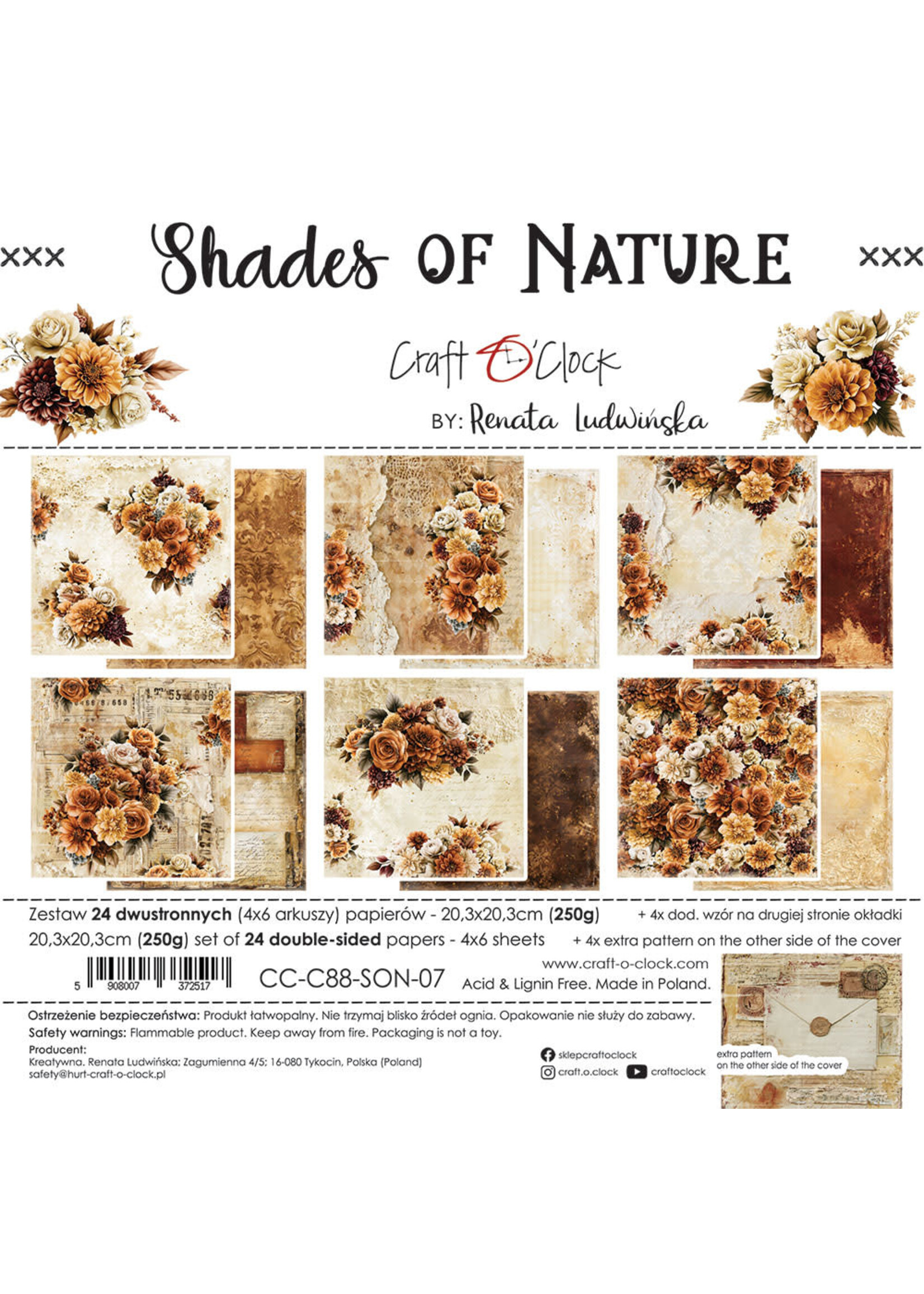 SHADES OF NATURE - een set papieren van 20,3x20,3 cm
