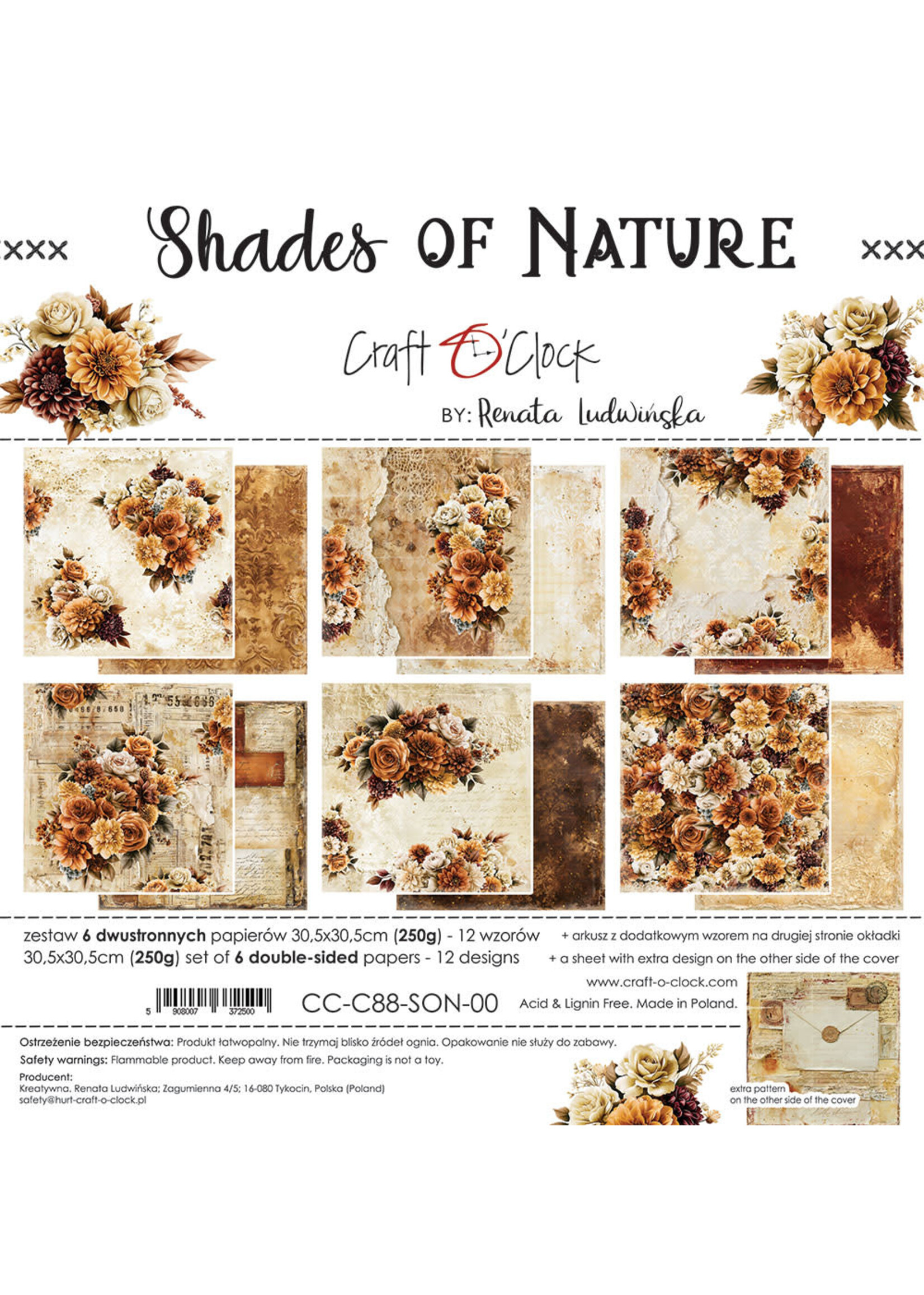 SHADES OF NATURE - een set papier van 30,5x30,5 cm