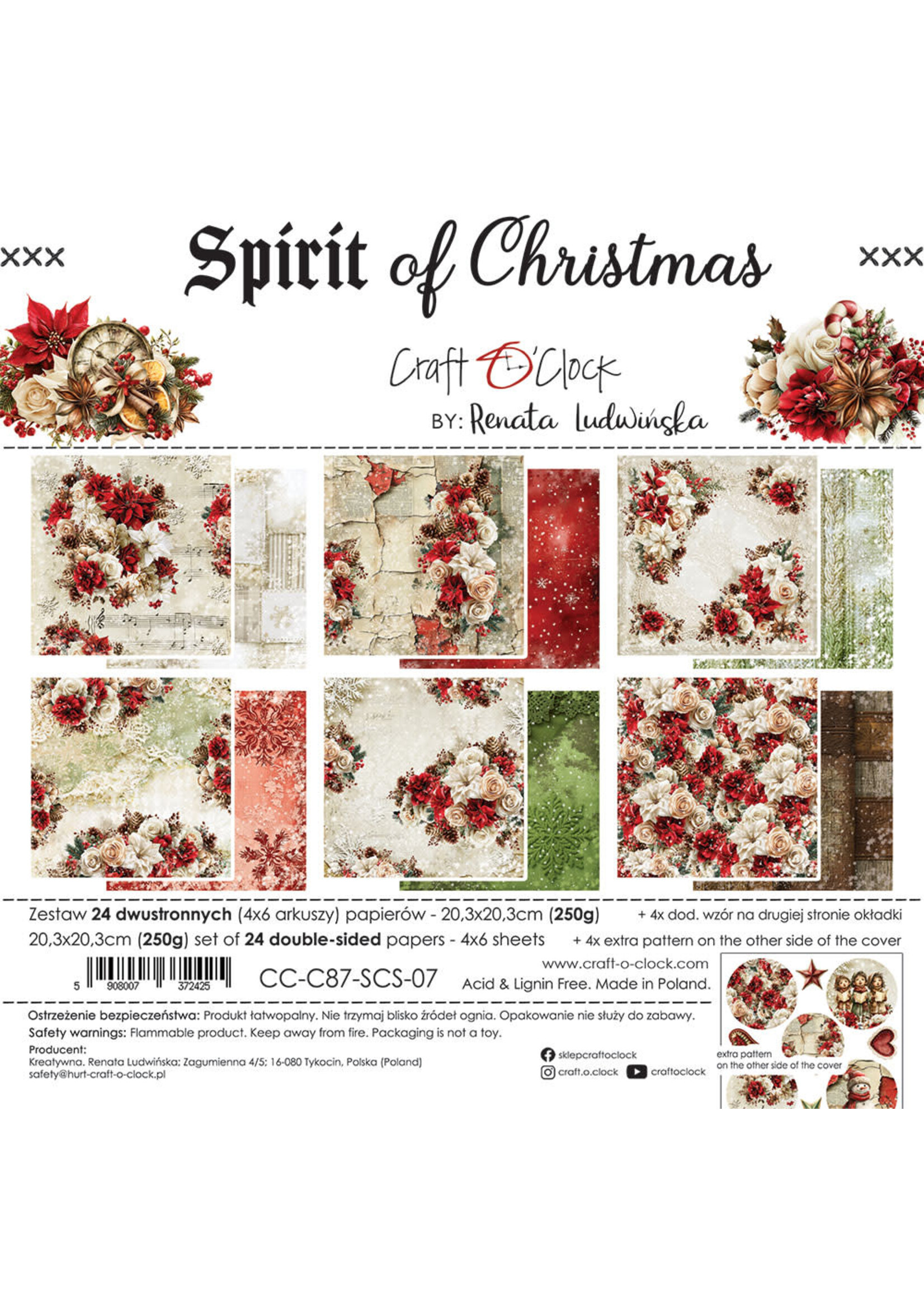 SPIRIT OF CHRISTMAS - een set papieren van 20,3x20,3 cm