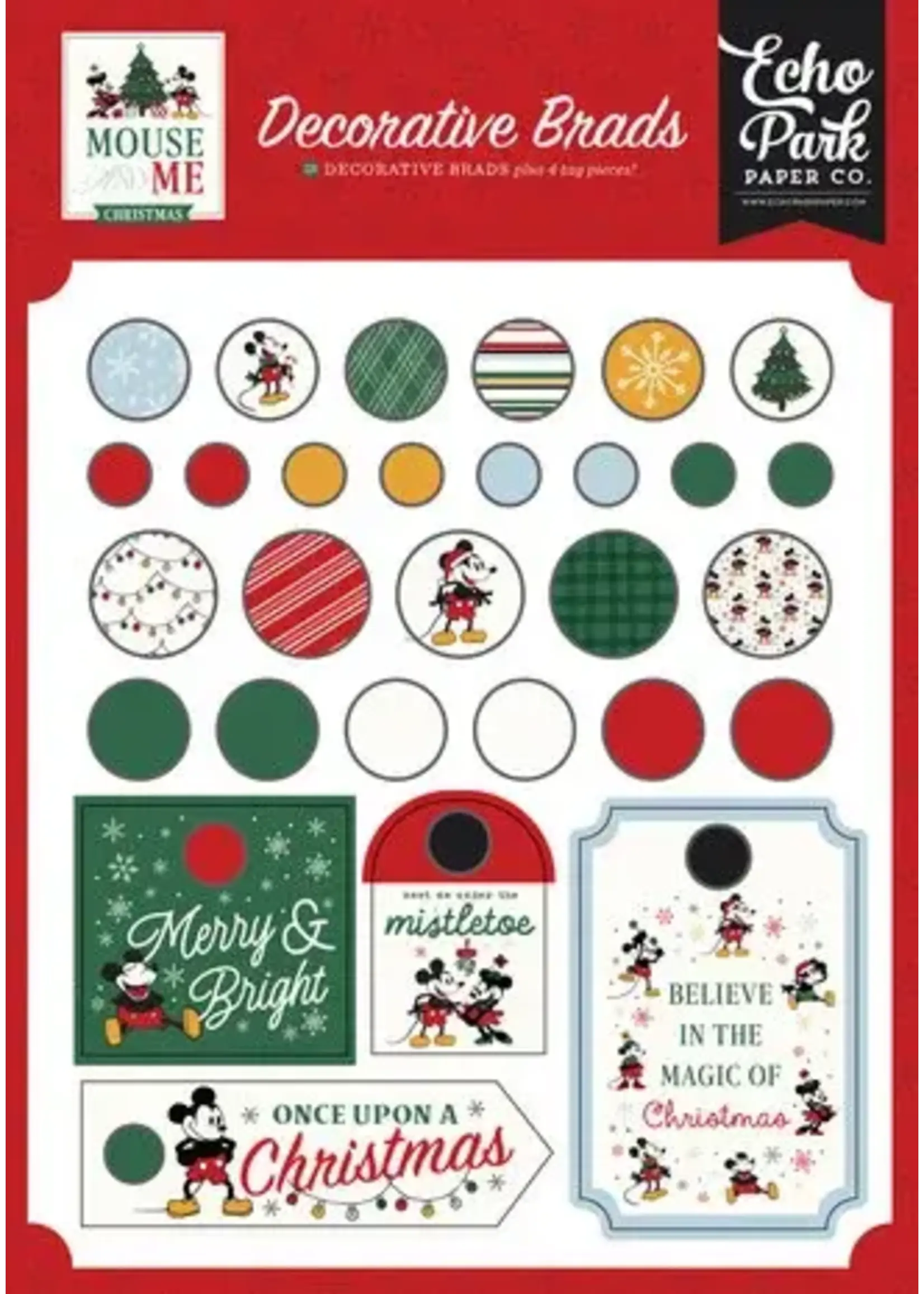 Mouse And Me Christmas Decorative Brads (MMC520020)