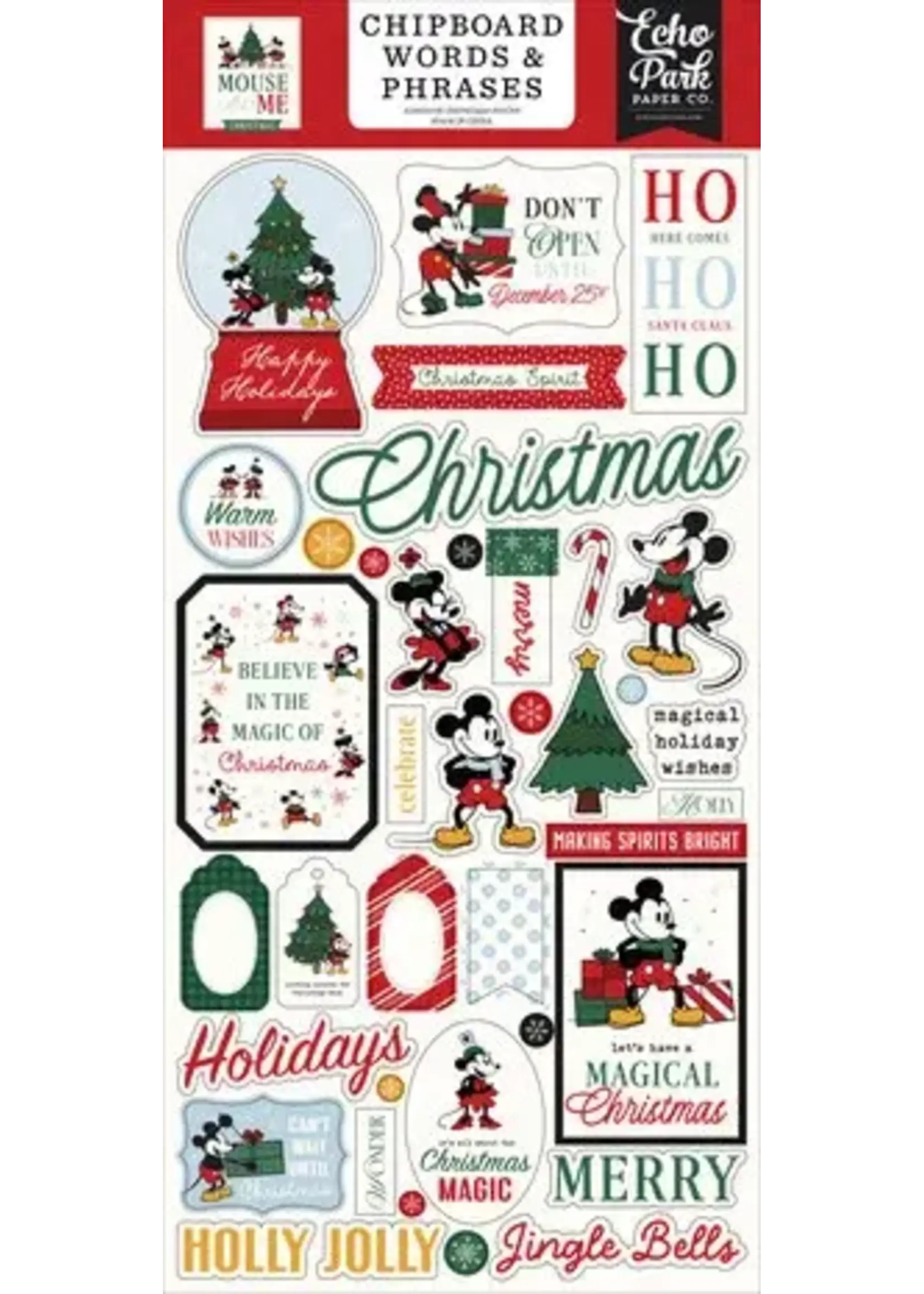 Mouse And Me Christmas 6x13 Inch Chipboard Word & Phrases (MMC520022)