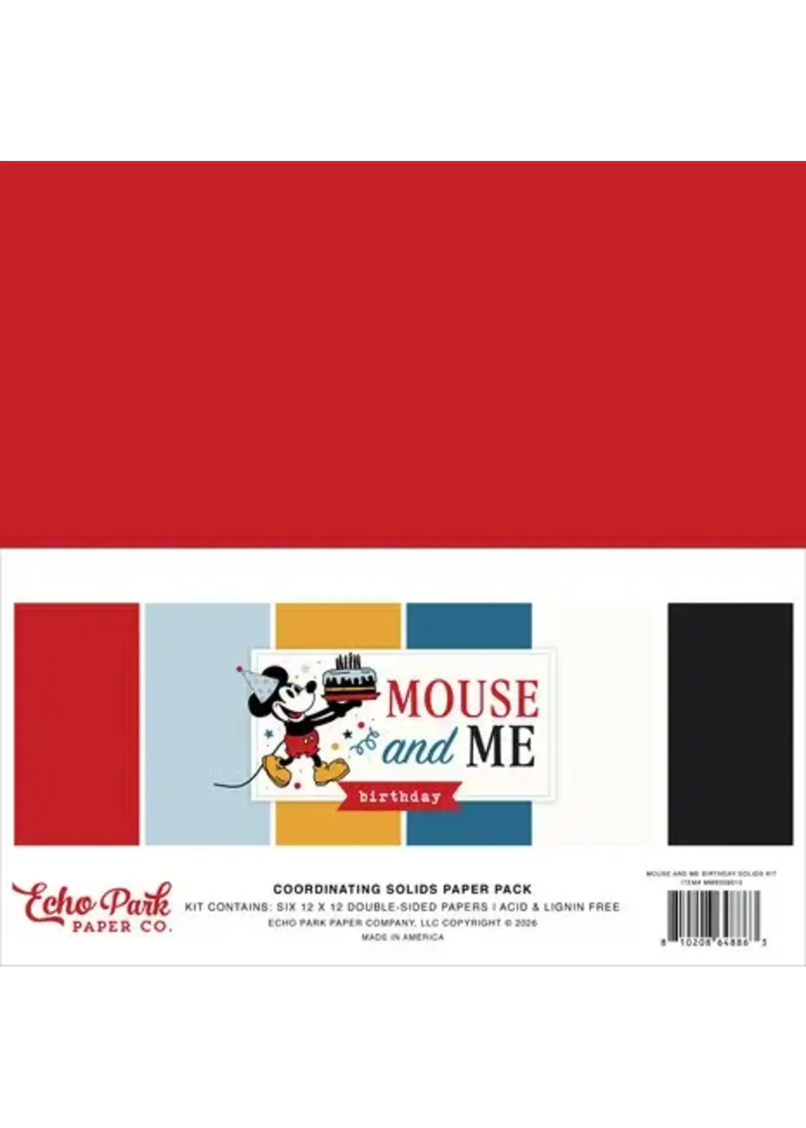 Mouse And Me Birthday 12x12 Inch Coordination Solids Paper Pack (MMB509015)