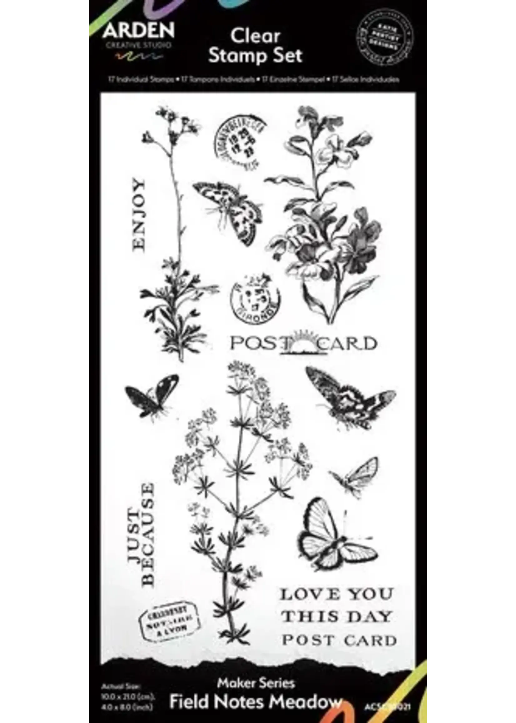 Maker Series 4x8 Inch Clear Stamp Set Field Notes Meadow (ACSCS0021)
