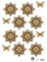 Fairybells combi knipvel voor pop-up en decoupage - kerstbloem beige # uitlevering start 31 au