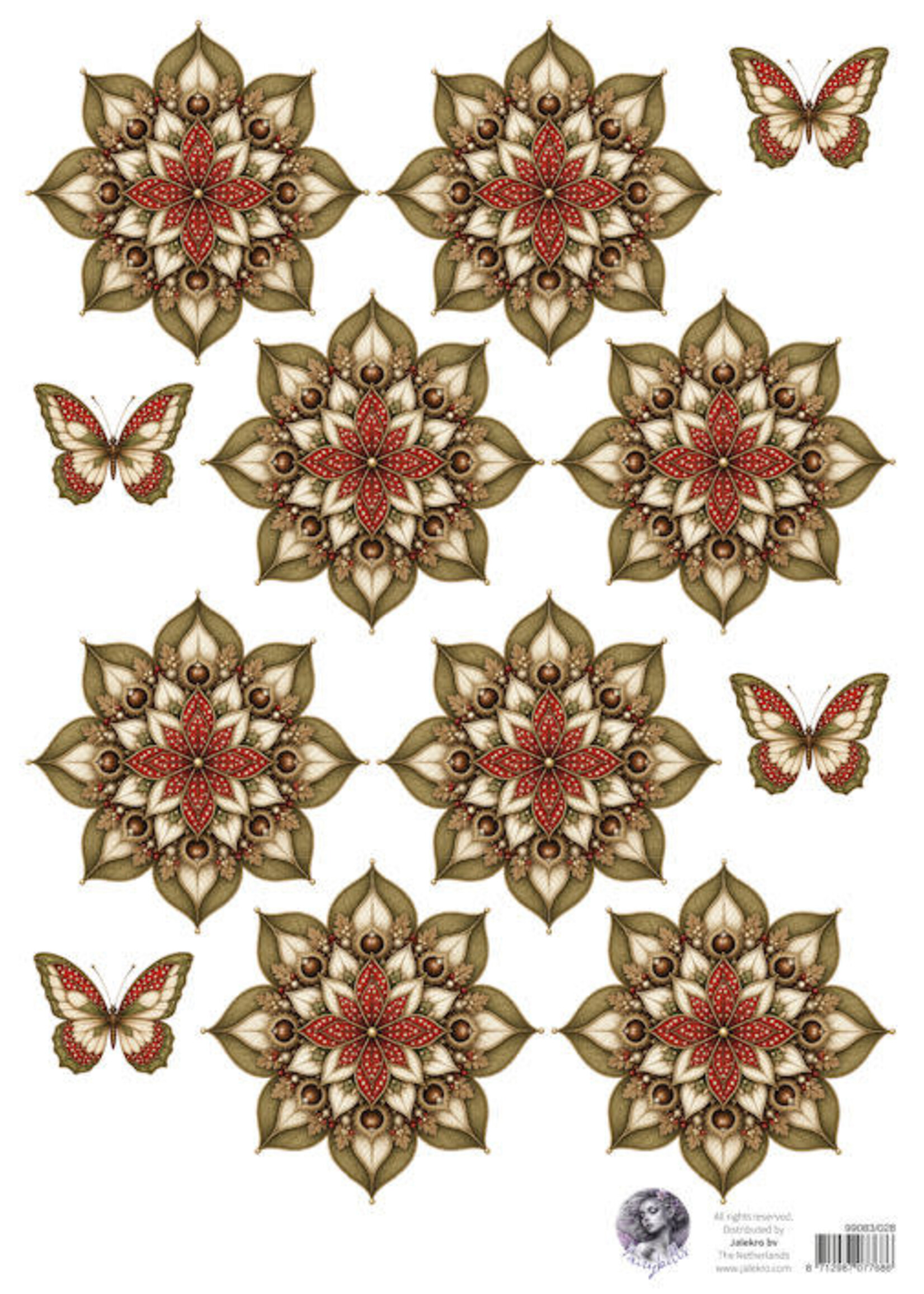 Fairybells combi knipvel voor pop-up en decoupage - herfstbloem groen # uitlevering start 31 a