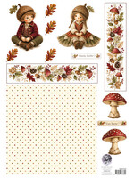 Fairybells combi knipvel voor pop-up en decoupage - herfst groen-oranje # uitlevering start 31