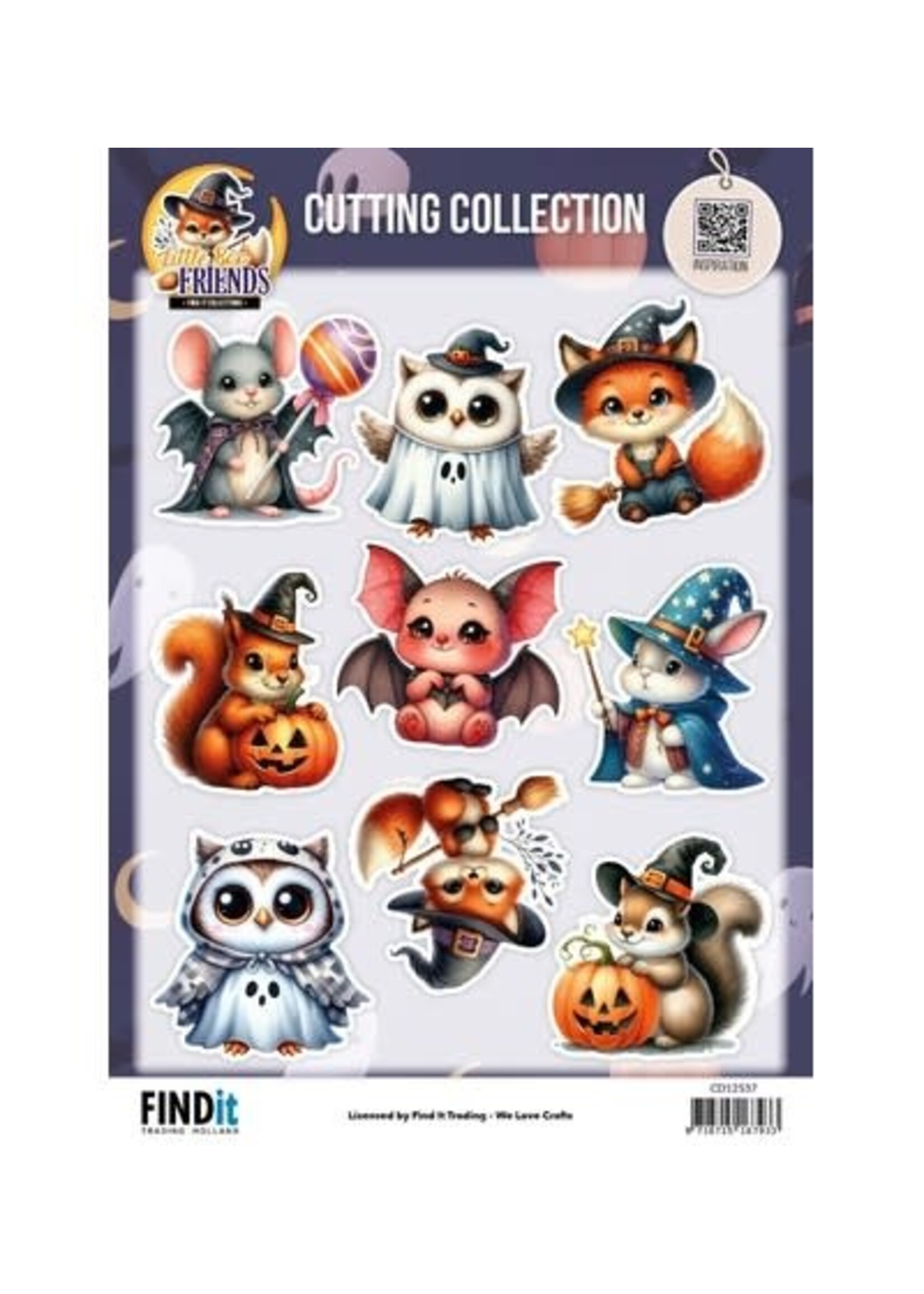 CD12537 - Cutting Collection 10 stuks - Scary Furries - Little Boo Friends