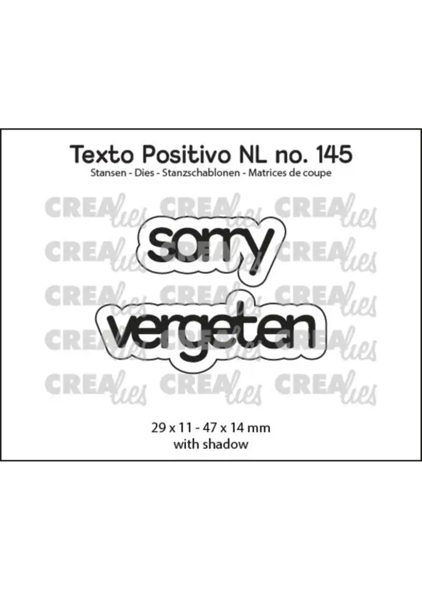 Texto Positivo Stansen Dutch Sorry Vergeten (POSNL145)