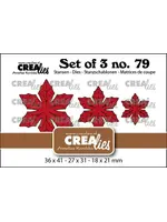 Set of 3 Stansen No. 79 Dichte Bloemen 33 Kerstster met Nerven (CLSet79)