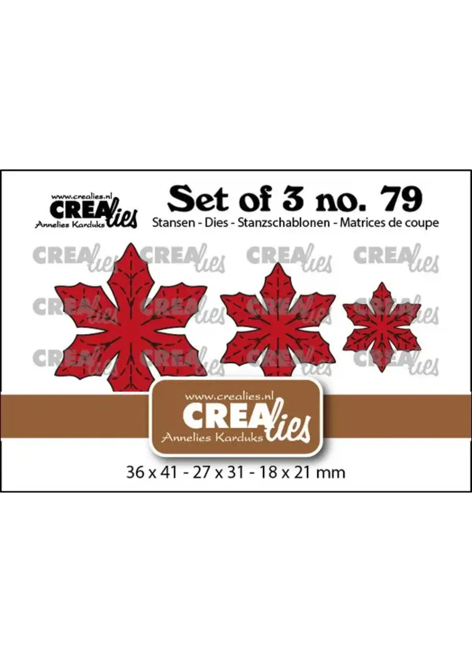 Set of 3 Stansen No. 79 Dichte Bloemen 33 Kerstster met Nerven (CLSet79)