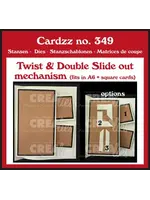 Cardzz Stansen Twist & Double Slide Out Mechanisme (Past in A6 en Vierkante Kaart) (CLCZ349)