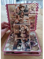 Fairybells vintage muizen triple-pop-up kaart Melanie