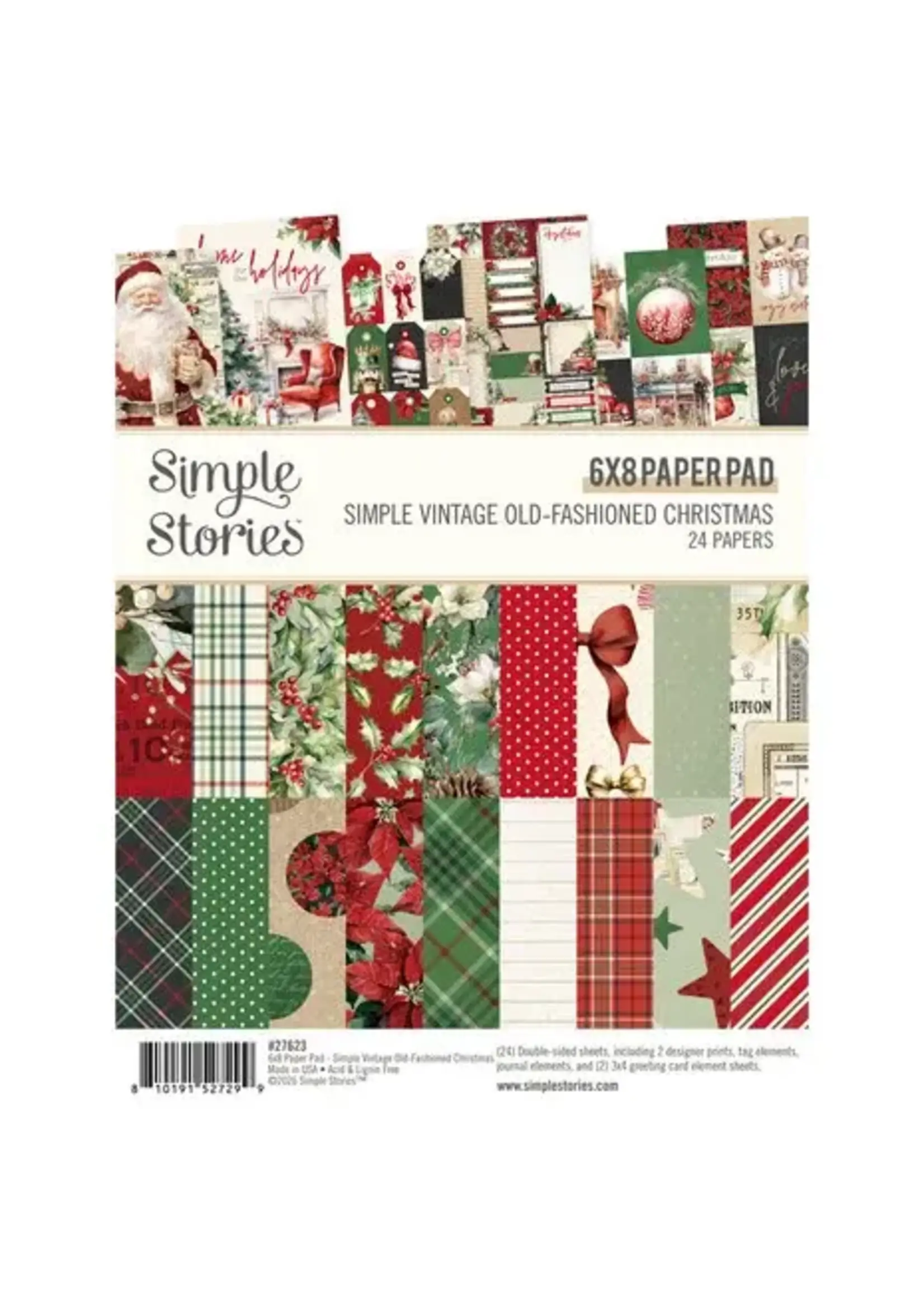 Simple Vintage Old-Fashioned Christmas 6x8 Inch Pad (27623)