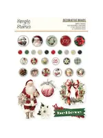 Simple Vintage Old-Fashioned Christmas Decorative Brads (27631)
